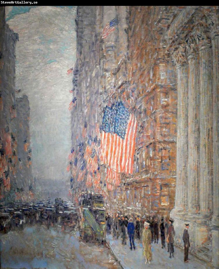 Childe Hassam Flags on the Waldorf